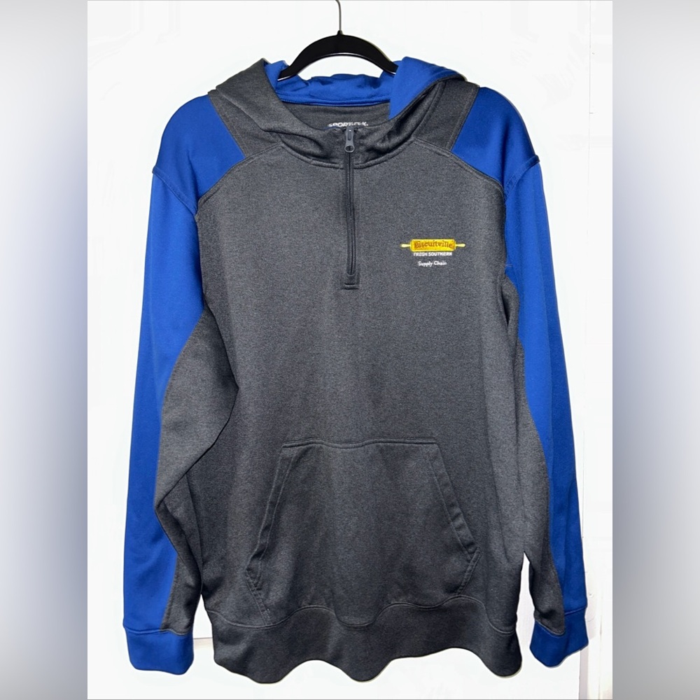 Sport-Tek Colorblock Men's Tech Fleece 1/4 Zip Hooded Sweatshirt Biscuitville